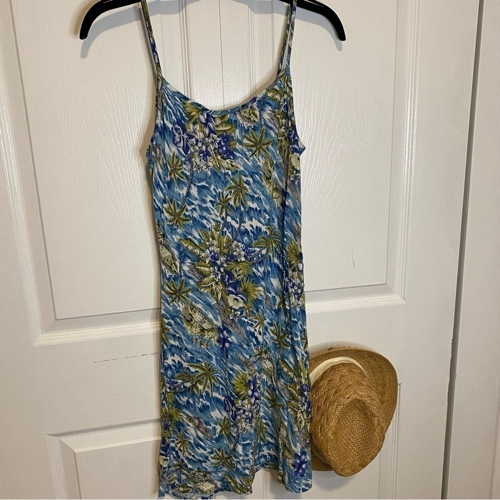 R21 by RUE21 Hawaii flora dress spaghetti strap tropical print beach cover M